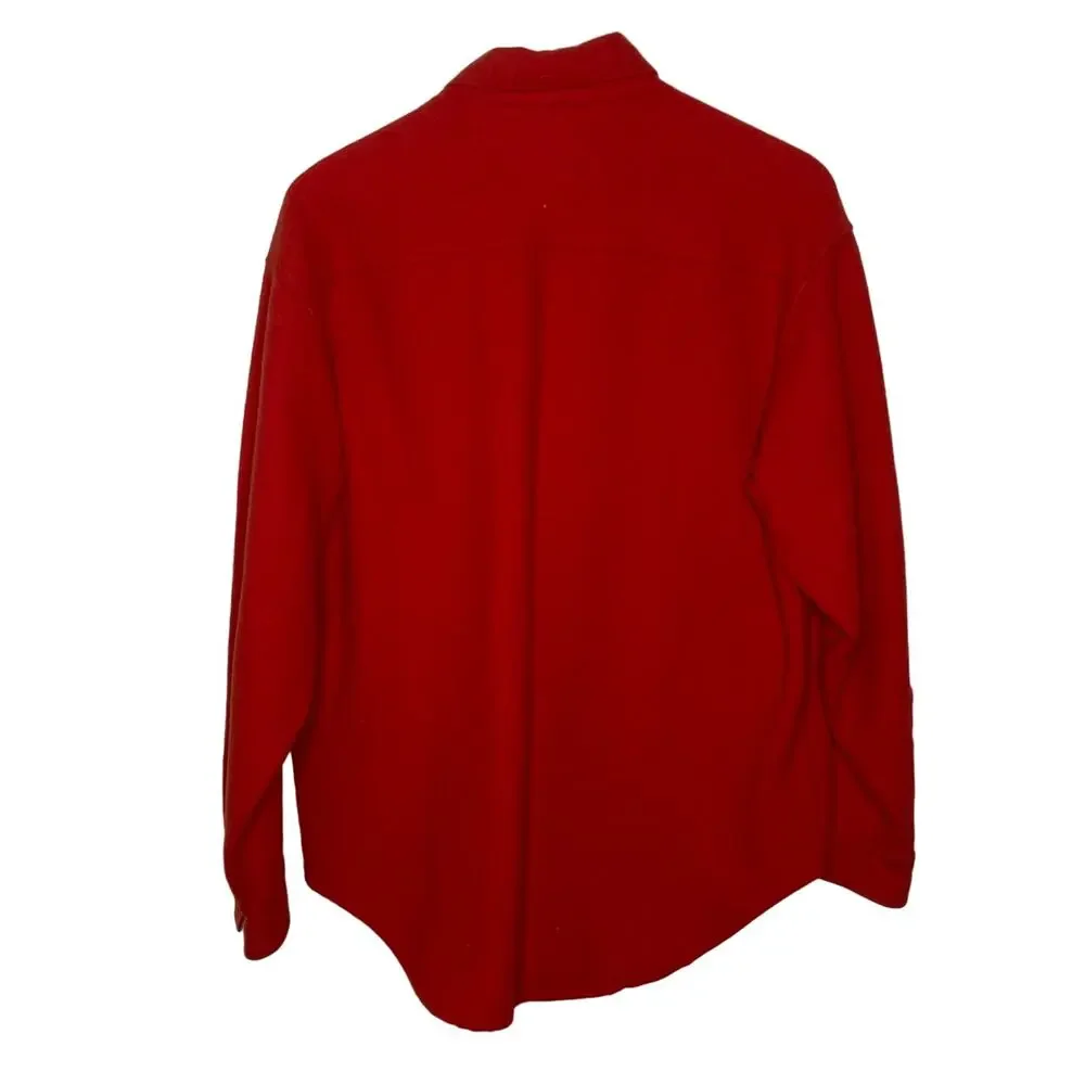 Vintage Tommy Hilfiger Red Wool Blend Shirt Jacket - Men's Size M